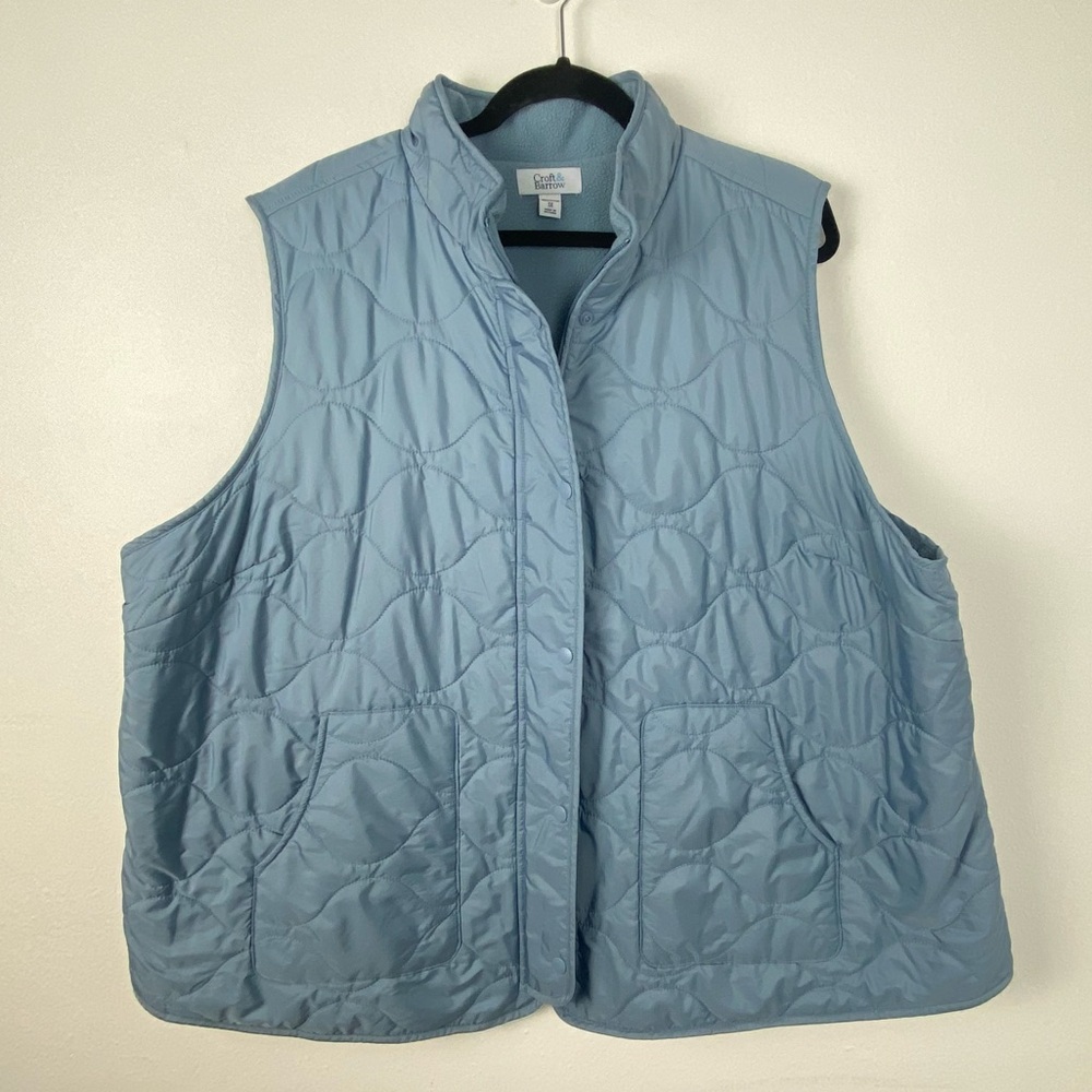 Croft & Barrow Muted Blue Quilted Puffer Vest Lightweight Gorpcore CabinCore 3X